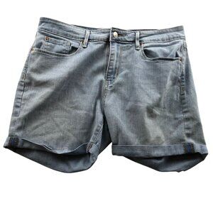 Levis Signature Womens Jean Shorts Suze 12 Mid-Rise Blue Denim Casual Cuffed